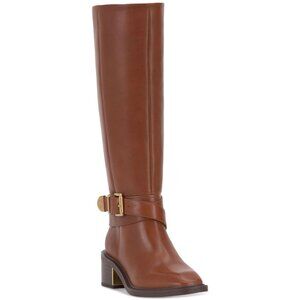 Vince Camuto Womens Gini Buckled Knee High Riding Boots Whiskey Size 6.5M NIB